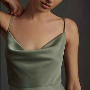 BHLDN | Cali Satin Cowl-Neck Midi Slip Dress